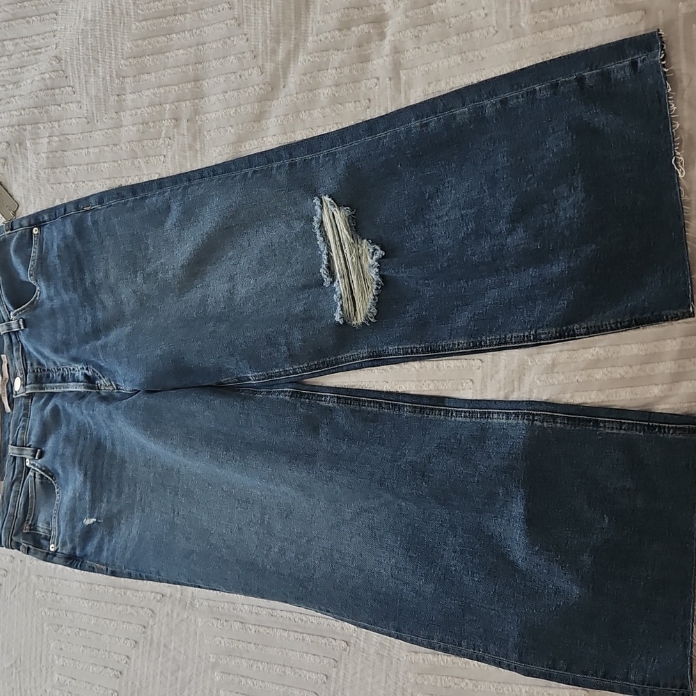 Hudson‎ Rosie High-Rise Wide Leg Ankle Raw Edge Jeans- Size:31:Color: Uptown - Picture 9 of 12